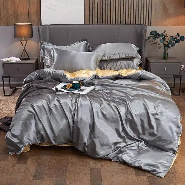 Conjunto de Roupas de Cama Cetim Saintelle + 2 Fronhas Luxo