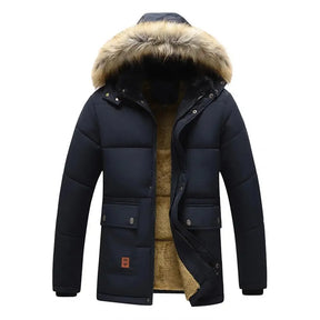 Jaqueta Parka Masculina com Capuz Forrado com Lã WY