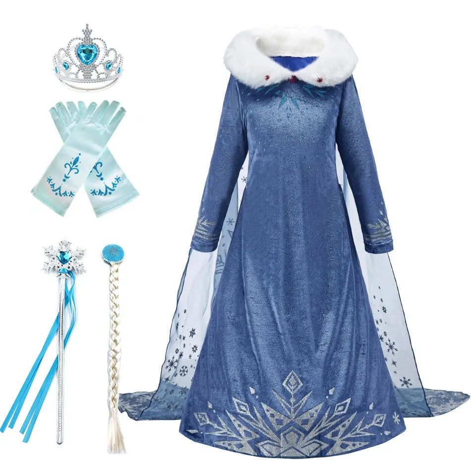 Vestido Infantil Elsa Neve