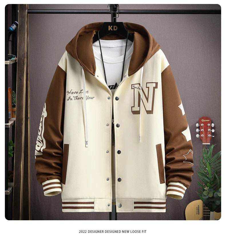 Jaqueta Masculina Varsity Colegial com Capuz NewSport