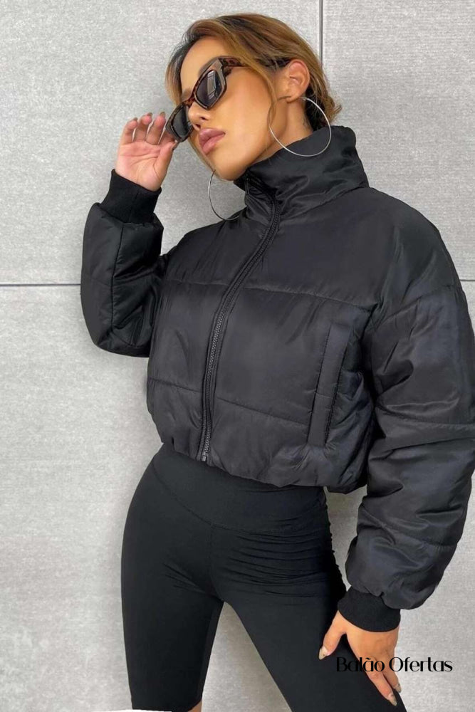 Casaco Feminino Puffer Inverno com Zíper