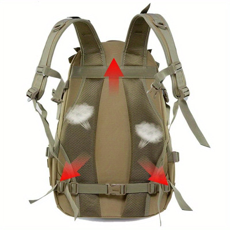 Mochila Tática Camuflada 40L com Sistema Molle e Listra Refletiva