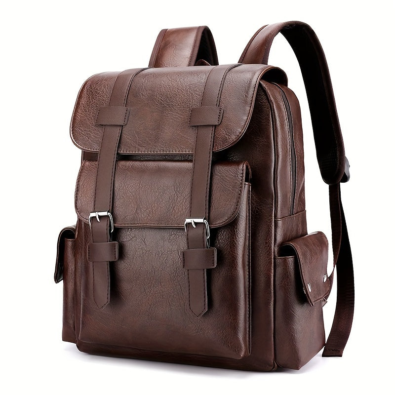 Mochila Executiva Masculina Retro em Couro